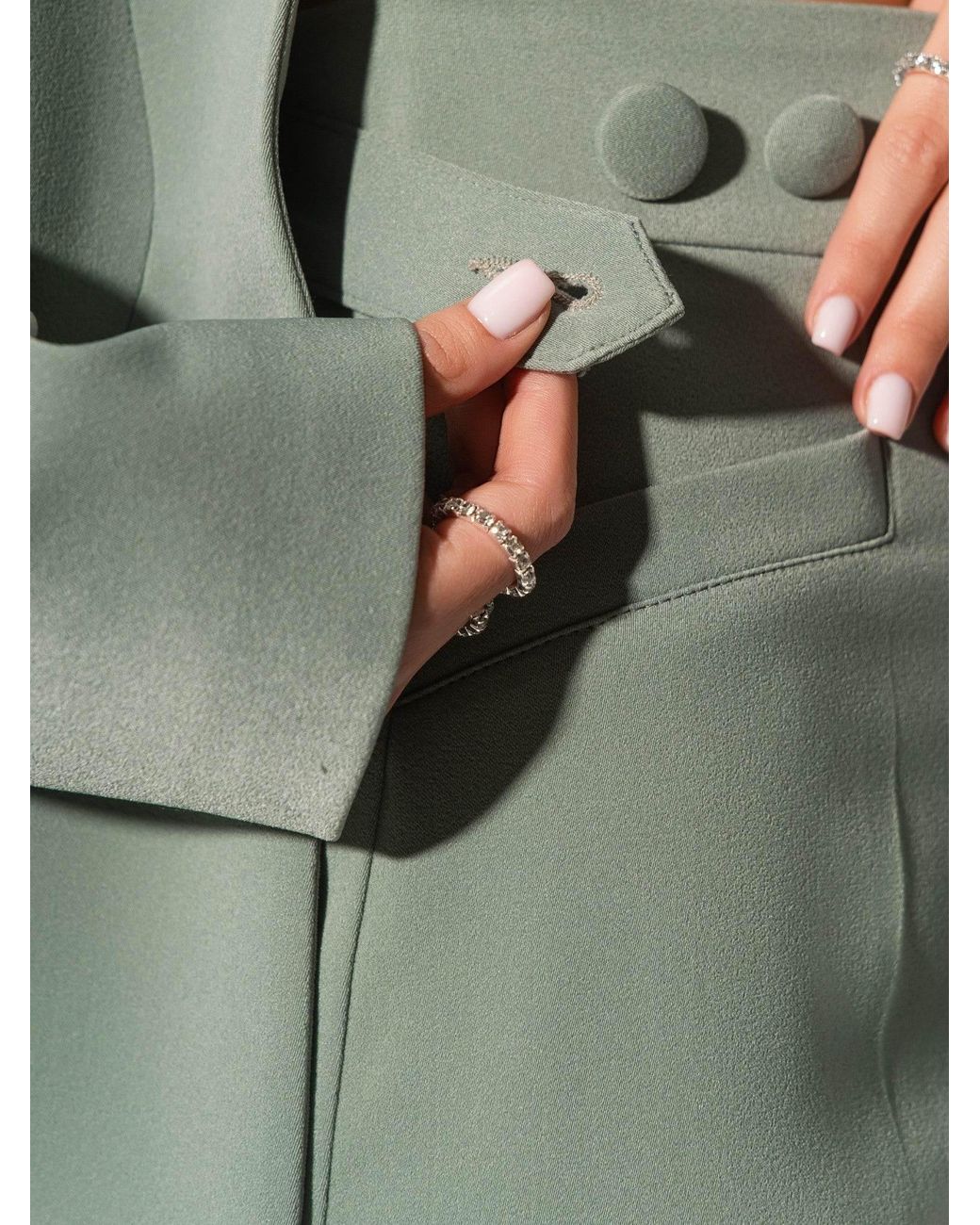 Tia Dorraine Green Tailored Fit Suiting Blazer & Trousers Suit