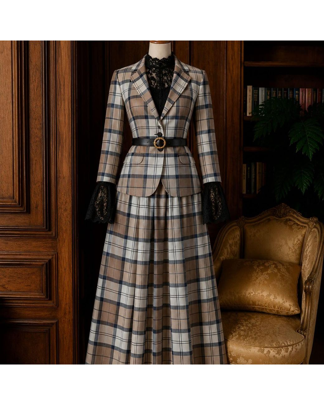NUMBAT Gray Matilda Tartan Wool Blazer