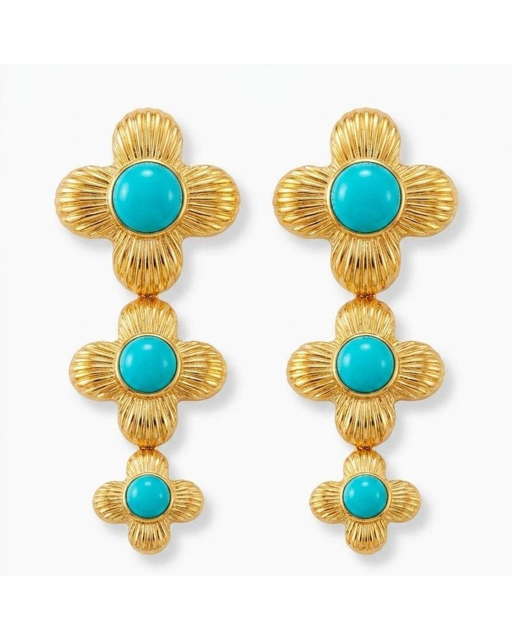 GEM BAZAAR Blue Fleur D'Amour Earrings
