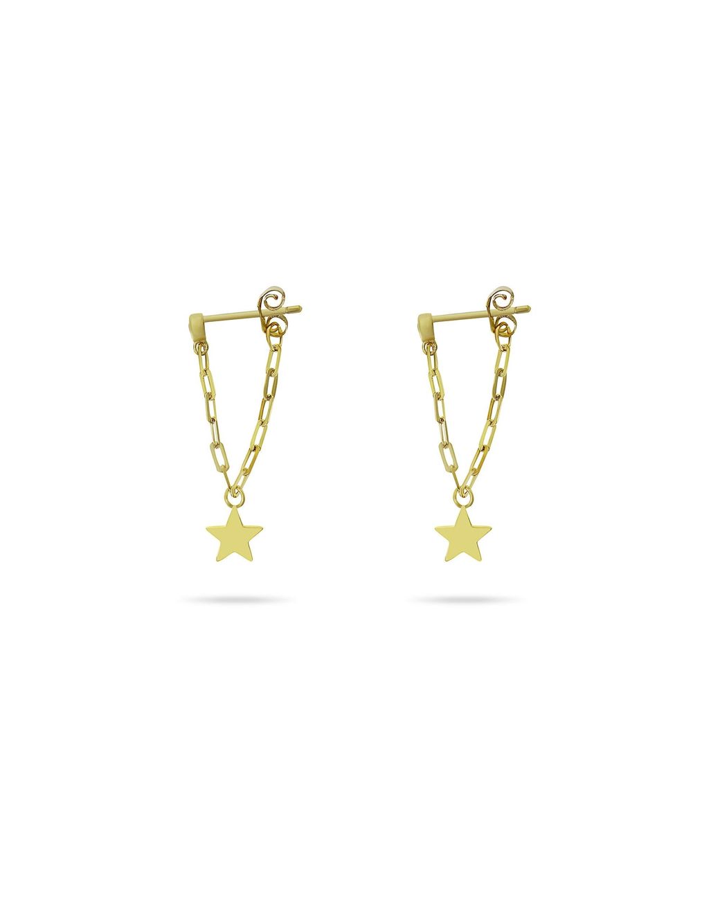 Argento Vivo Metallic Paperclip Star Drop Earring