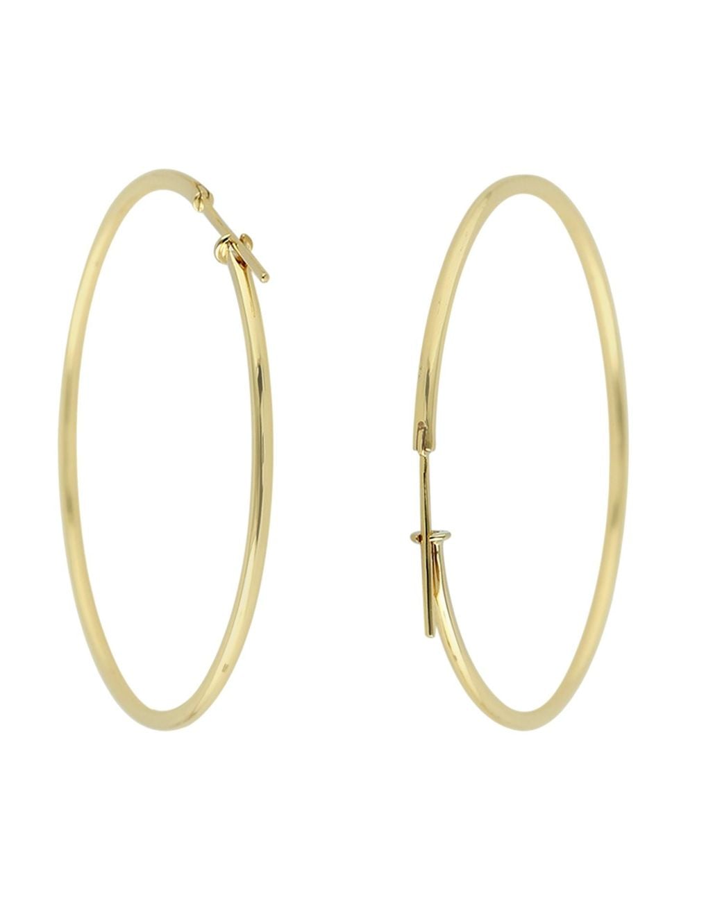 Artisan Metallic Handmade 18k Solid Yellow Hoop Earrings