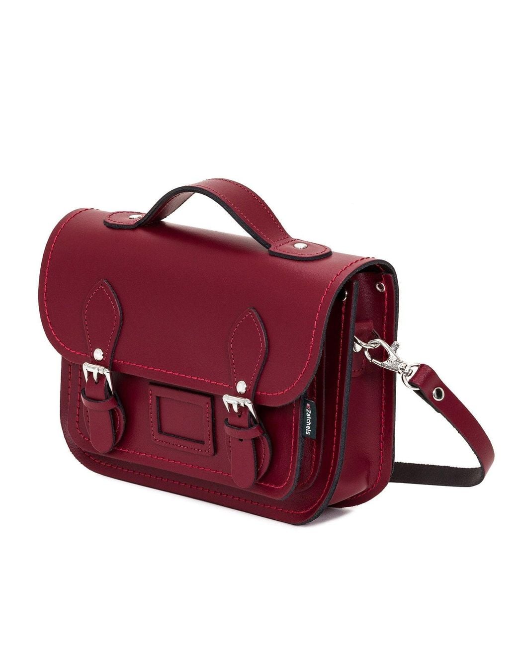 Zatchels Purple Leather Midi Satchel