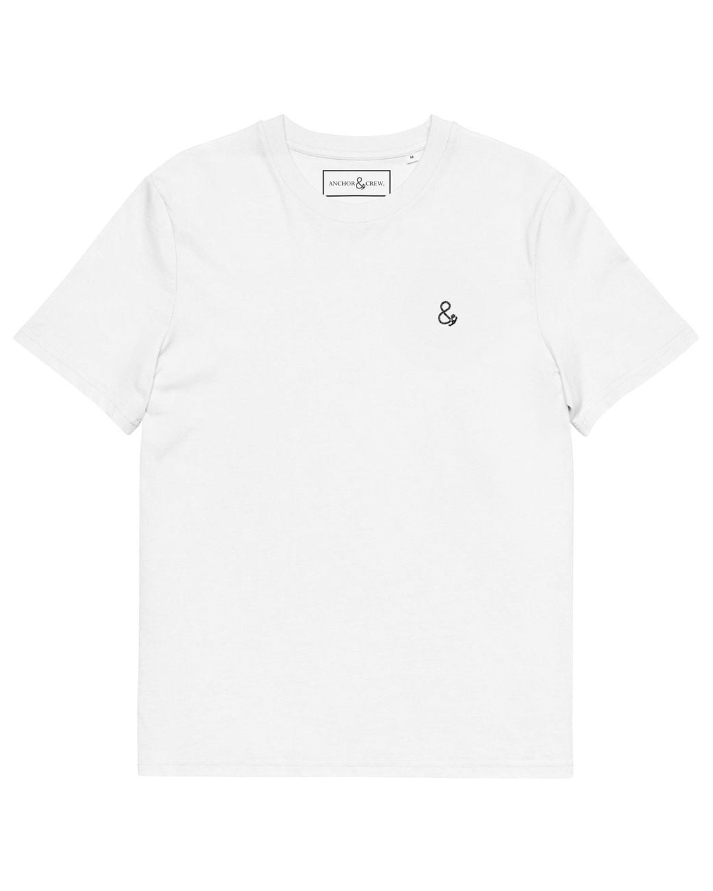 Anchor and Crew White Ampersand Signature Organic Cotton Embroidered T-Shirt for men