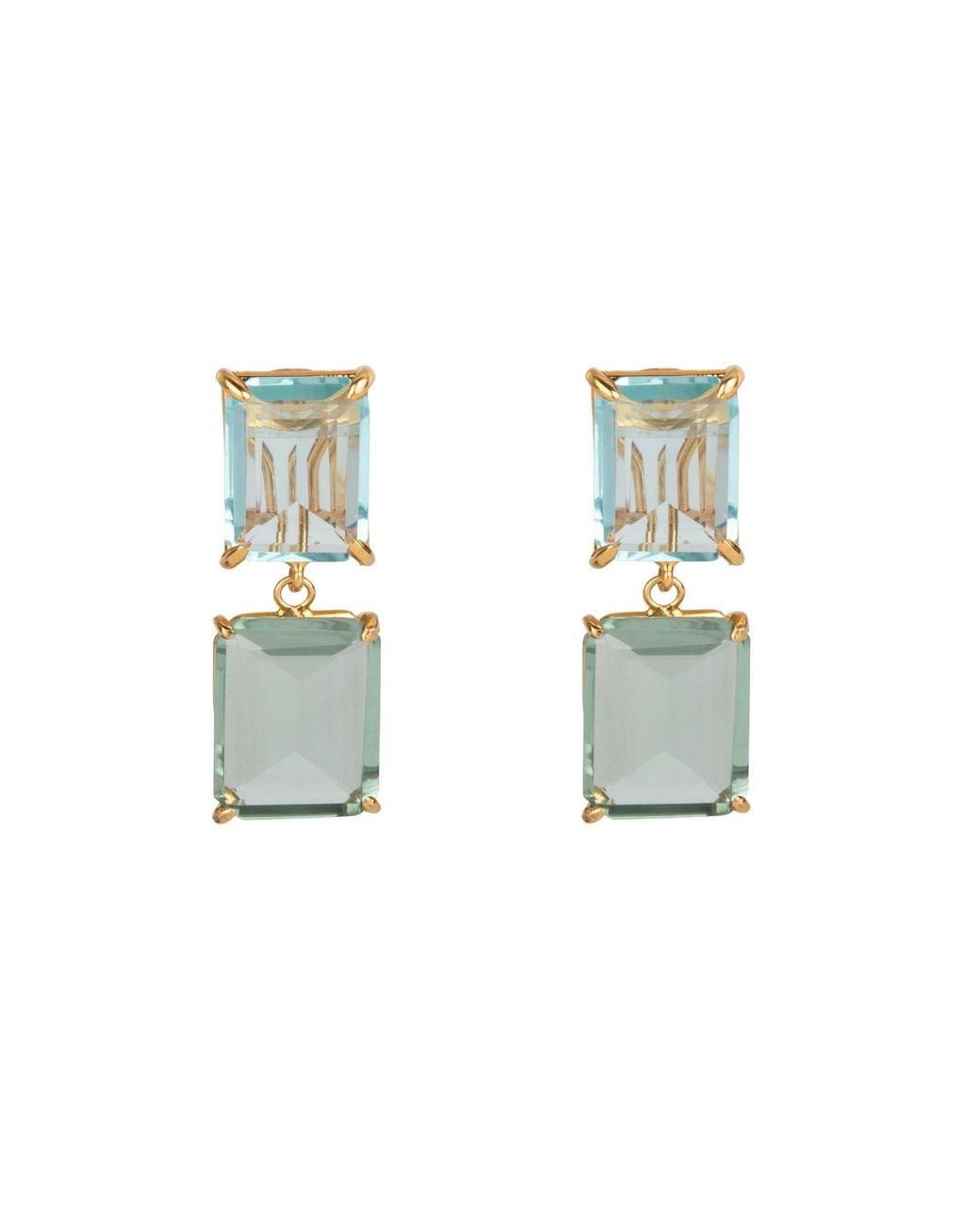 Bounkit Green Renata Earrings Amethyst Clip On