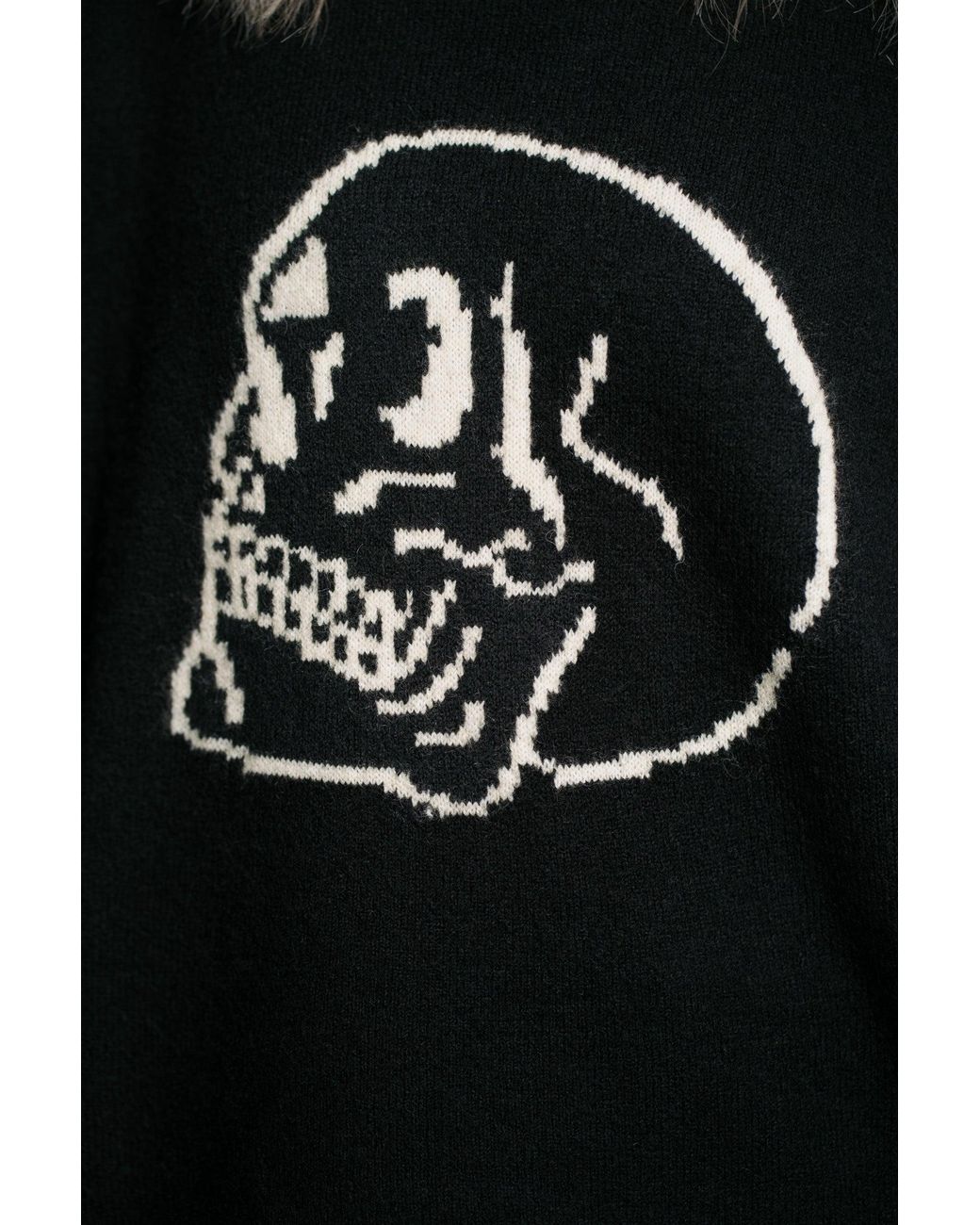Little Lies Black Skull Knit Jumper