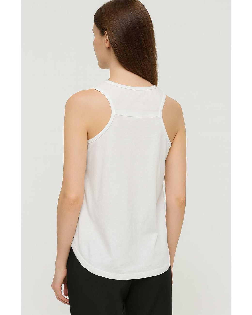 Conquista White Flower Power Festival Cotton Tank Top