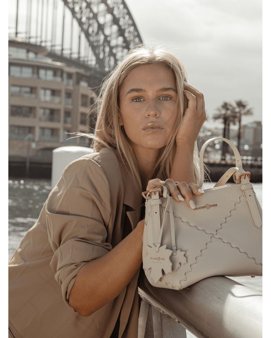 Orange Cube White Dusk Mosaic Mini Tote