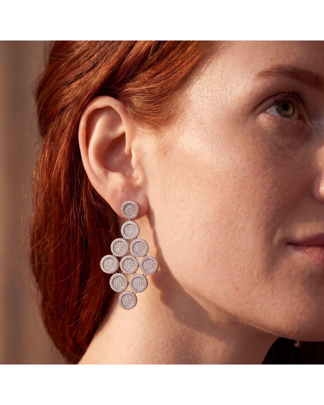 Latelita London Metallic Mirage Disc Cascading Drop Earrings