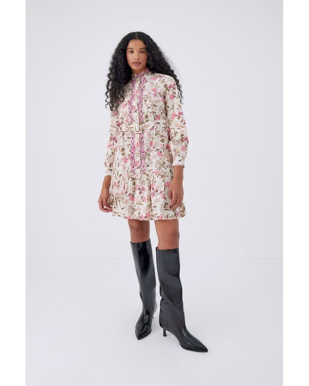 Raishma Pink Sierra Cream Dress