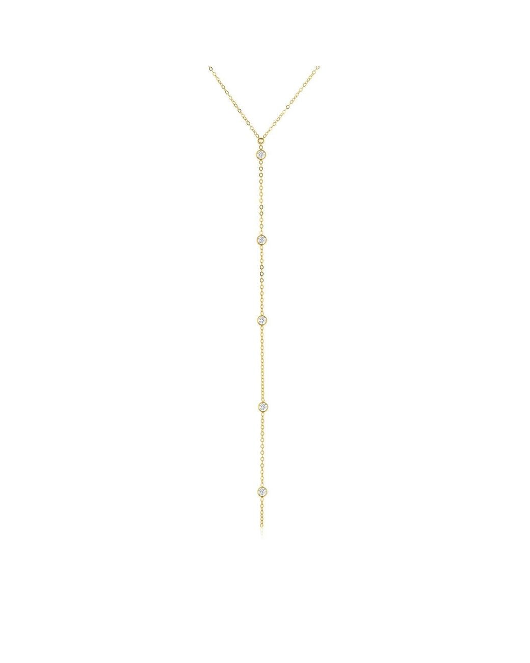 SET & STONES White Faye Lariat Necklace