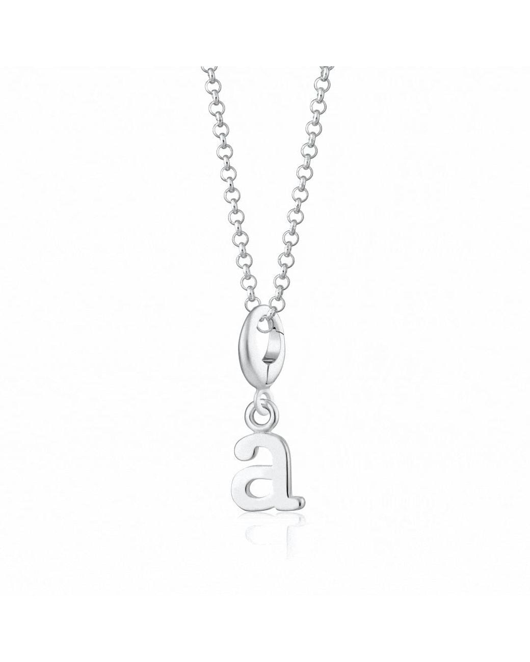 Lily Charmed Metallic Sterling Letter Charm Necklace