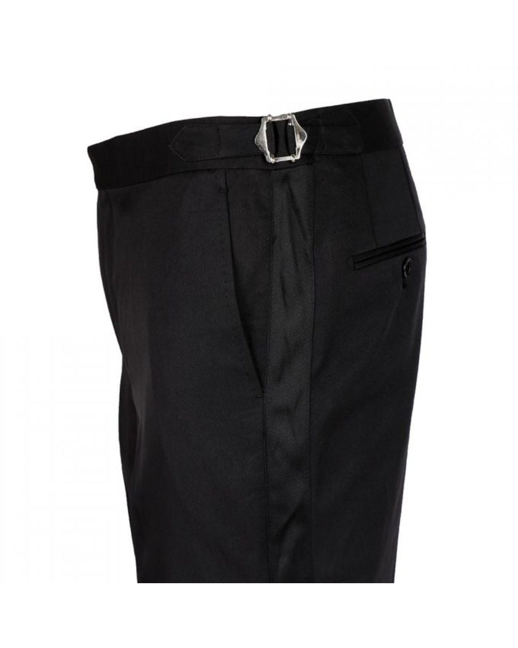 DAVID WEJ Black Aldo Plain Dress Trousers With Side Adjusters – for men