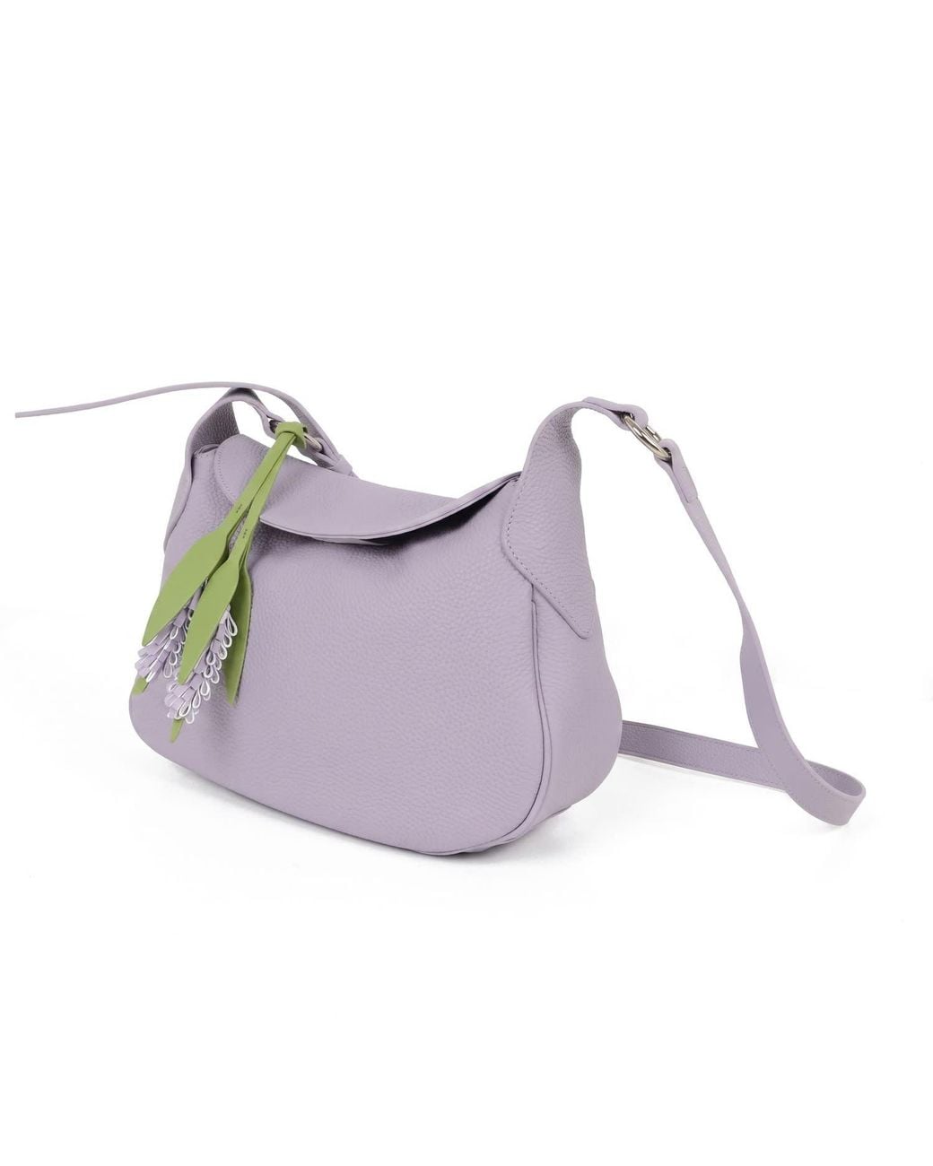 Modenaire Purple Soft Leather Shoulder Bag With Flap Closure And Adjustable Strap