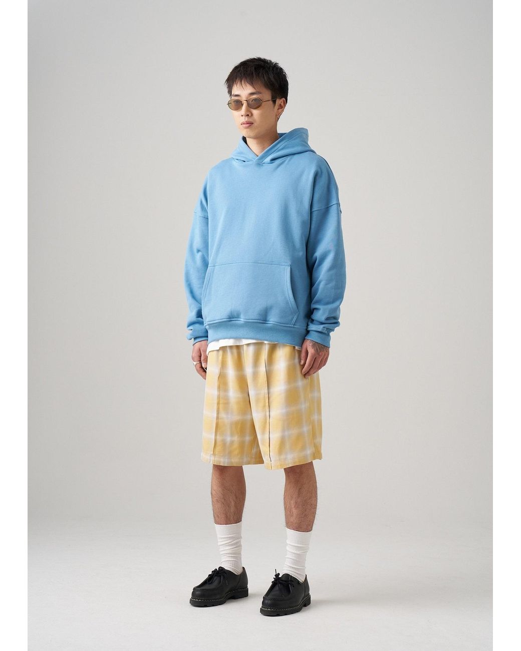 Éclectique Blue Lightweight Terry Hoodie for men