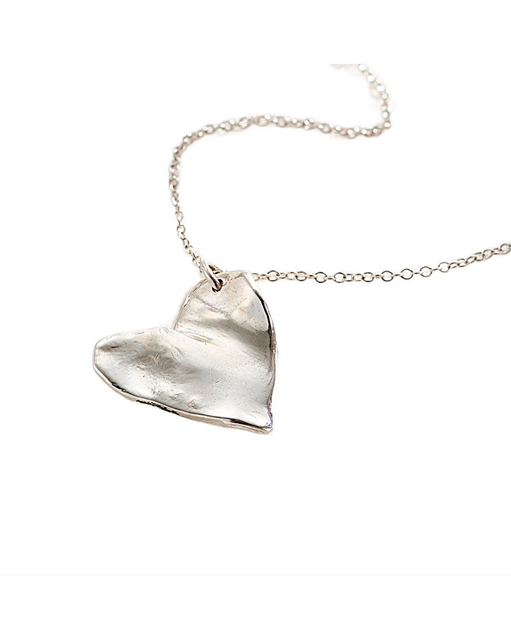 Posh Totty Designs White Fortune Heart Charm Necklace