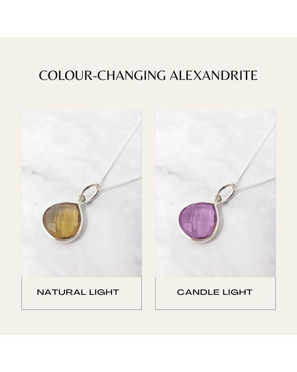 Sophelia Purple Alexandrite June Birthstone Colour Changing June Birthstone Heart Charm Sterling Necklace