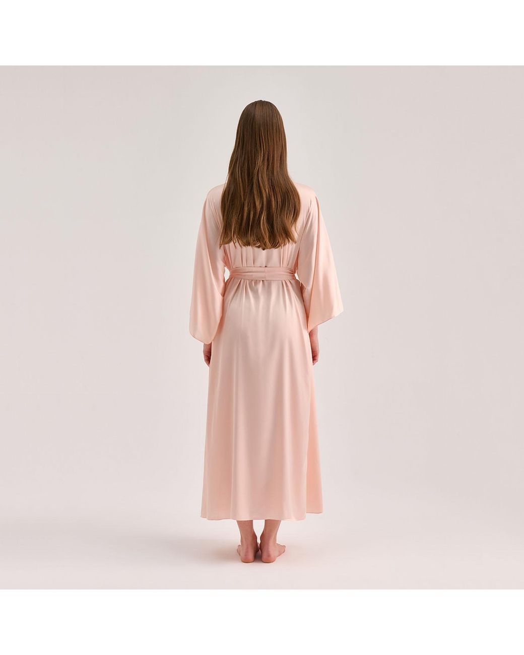 Avenue 8 Pink Silk Maxi Collar Robe