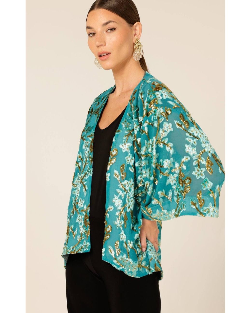 SACHA DRAKE Green Blossom Kimono