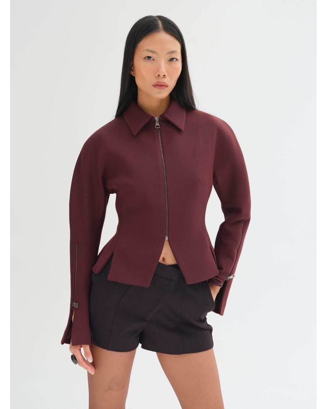Sélone Black Ines High-Waisted Crossover Shorts