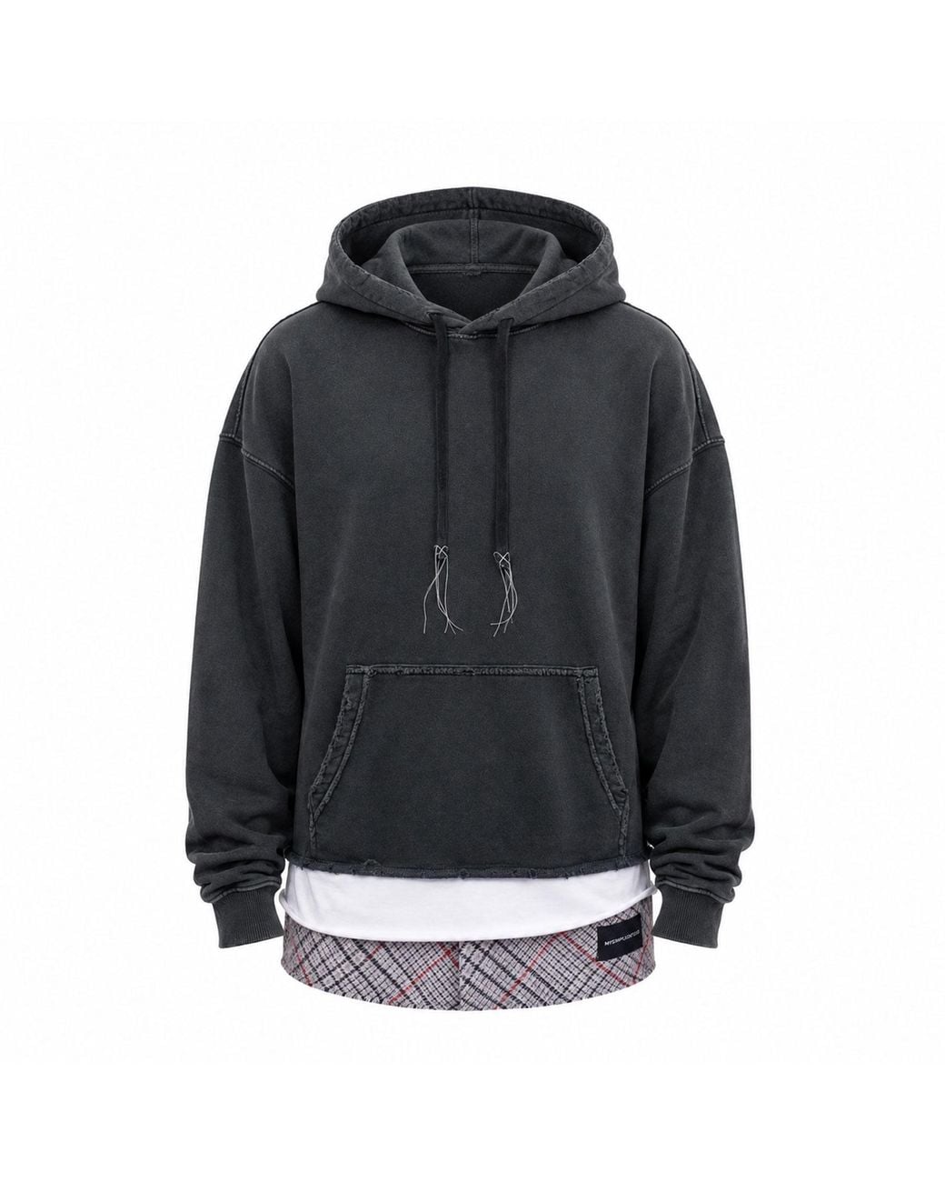 mysimplicated Blue Oversized Three Layered Distressed Hoodie W