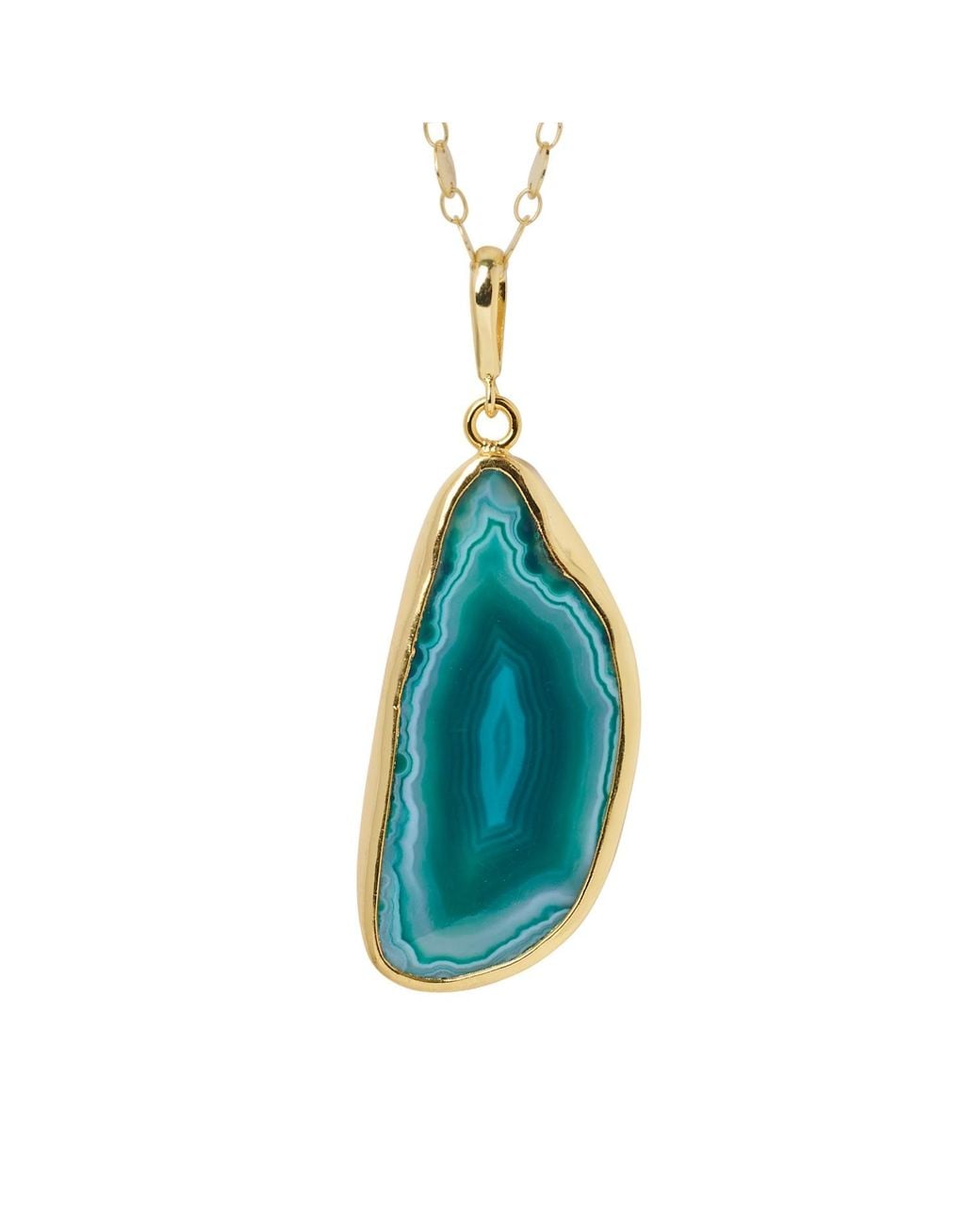 YAA YAA LONDON Blue Ultra' Agate Long Pendant Necklace
