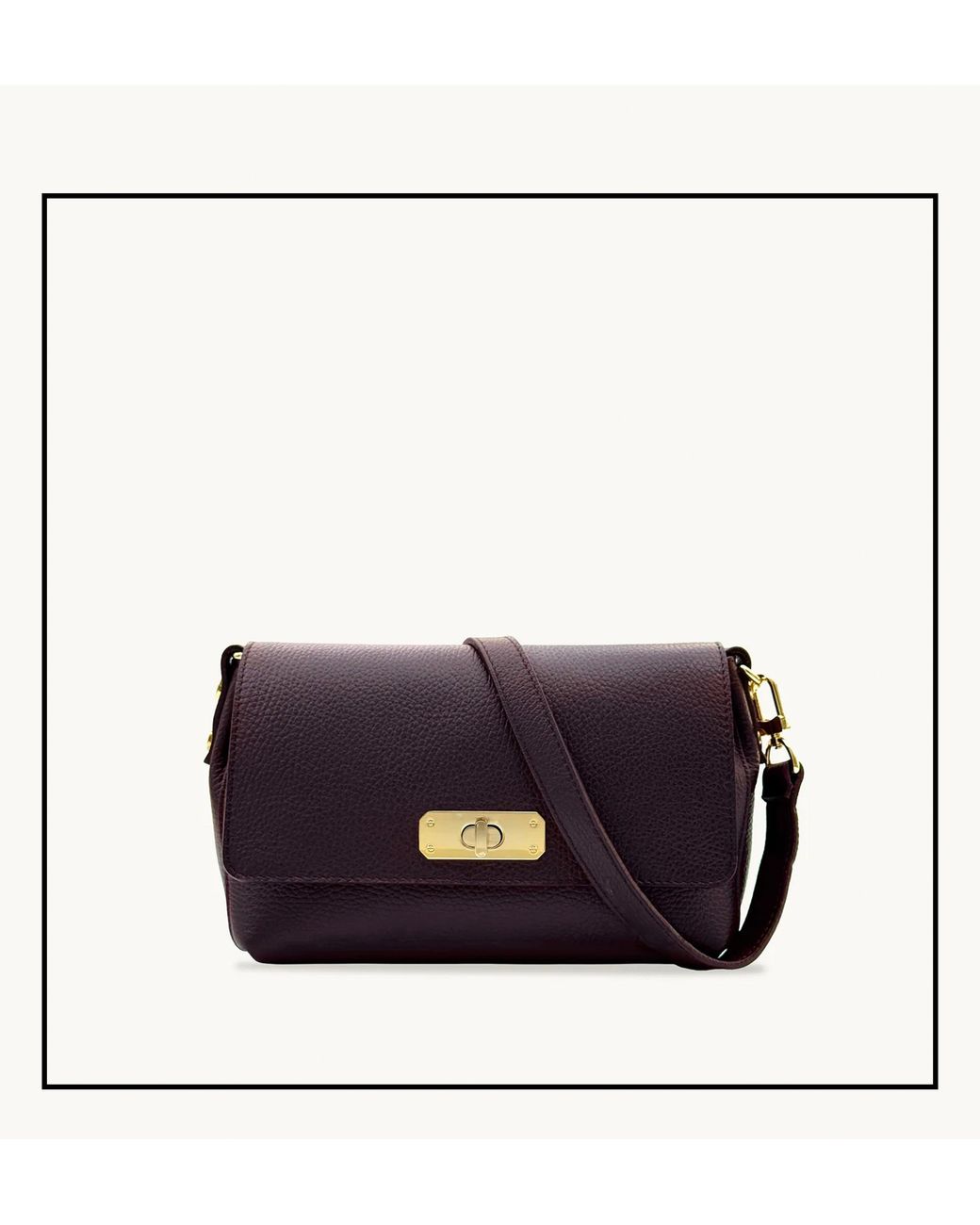 Apatchy London Purple The Maisie Midi Port Leather Bag