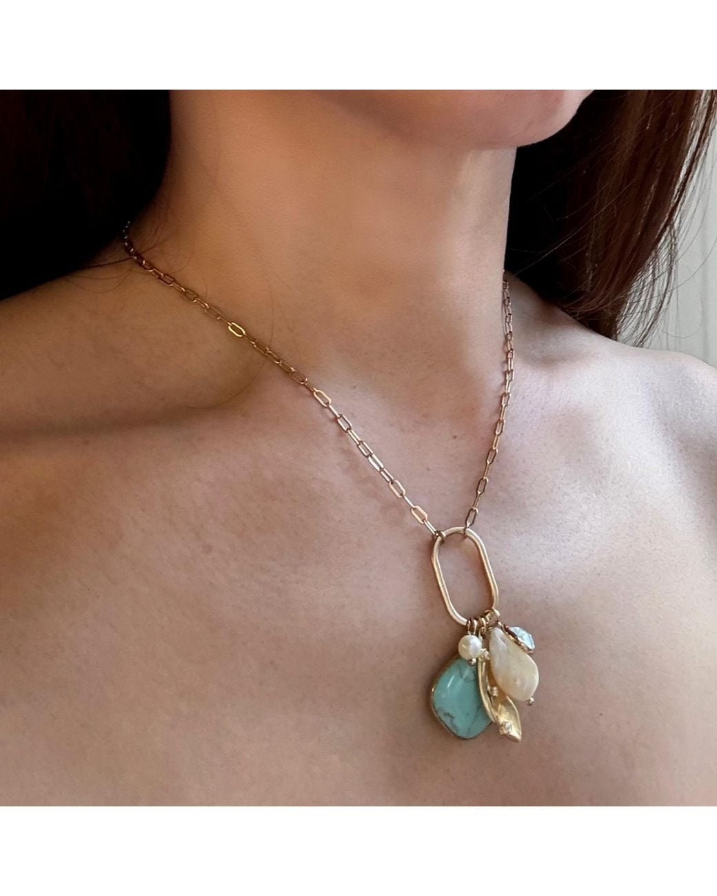 Rare Matters Jewelry Metallic Radiance Charm Necklace