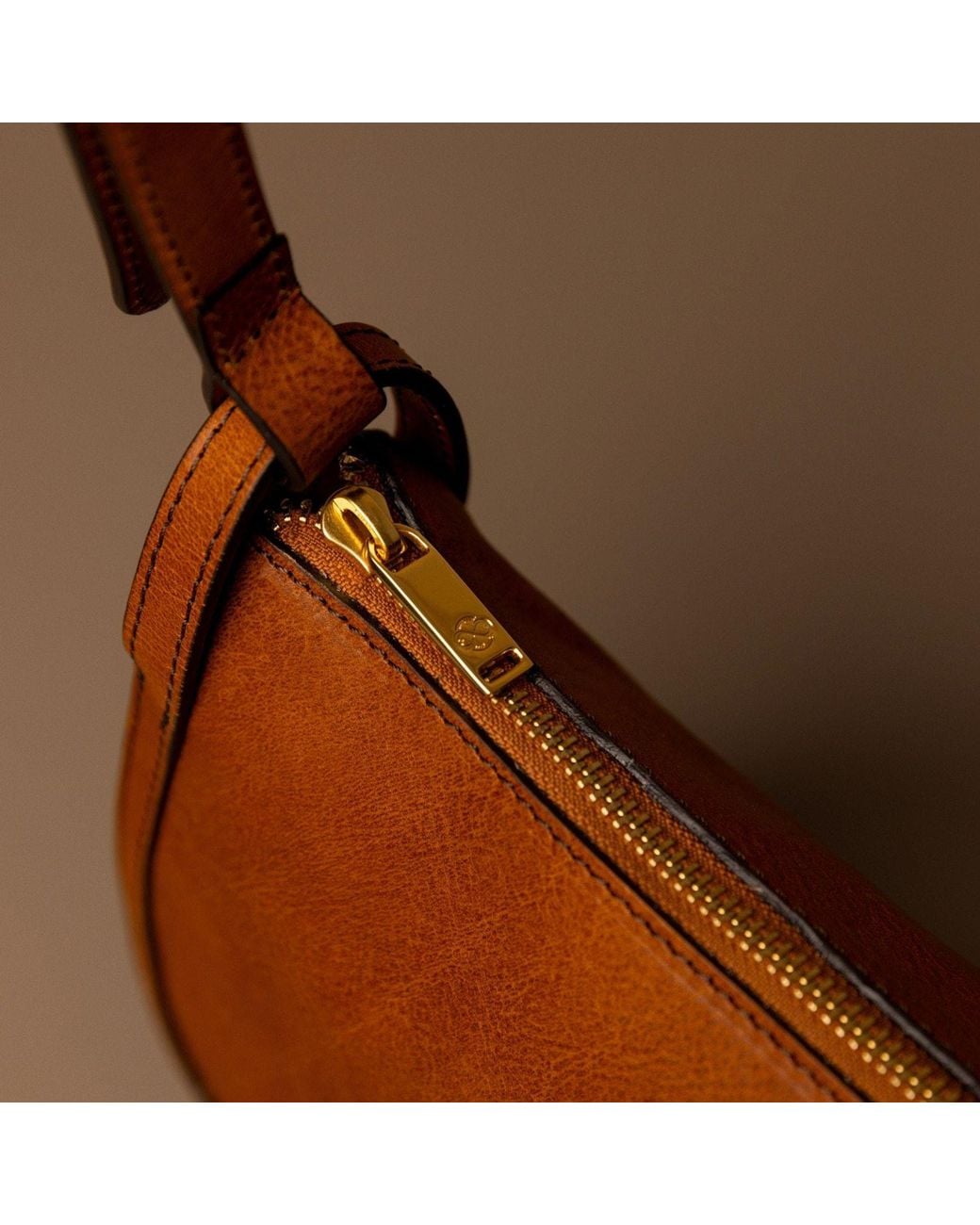 Time Resistance Brown Leather Hobo Bag For