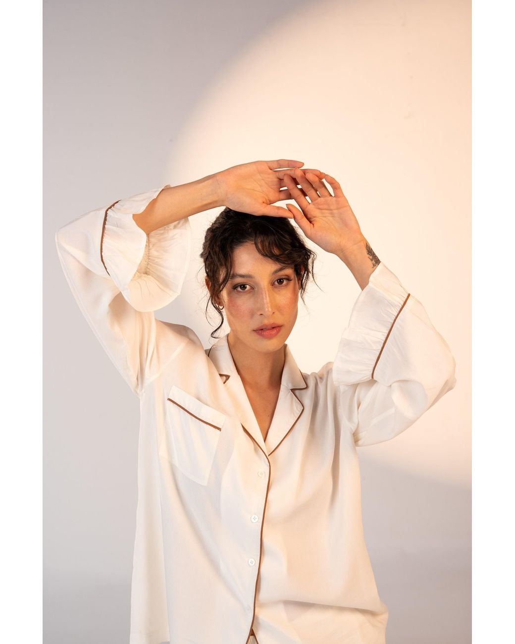 Carolina Benoit White Luxury Bamboo Pajama Set