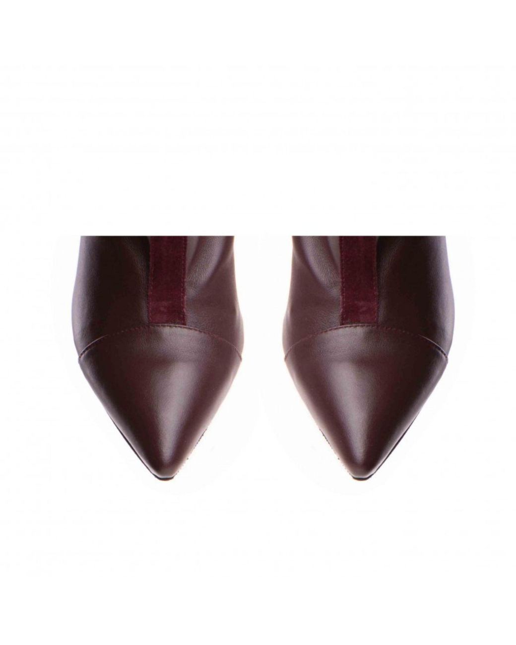 The 5Th Element Brown Dune Marsala Ruched High-Heel Boots