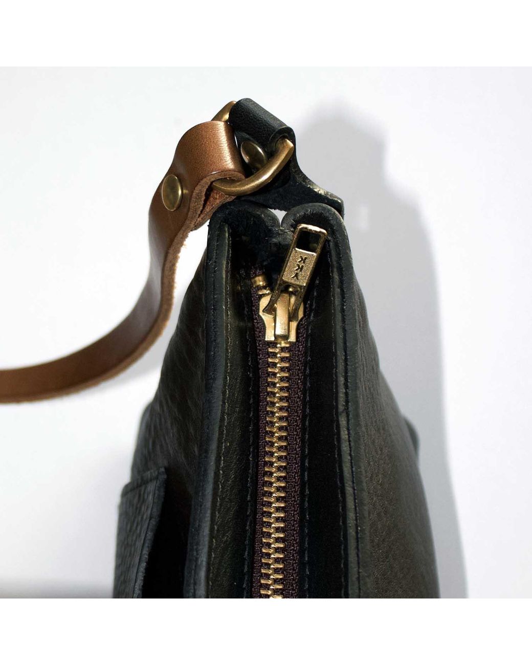 N'damus London Black Mini Adanna Leather Crossbody Bag