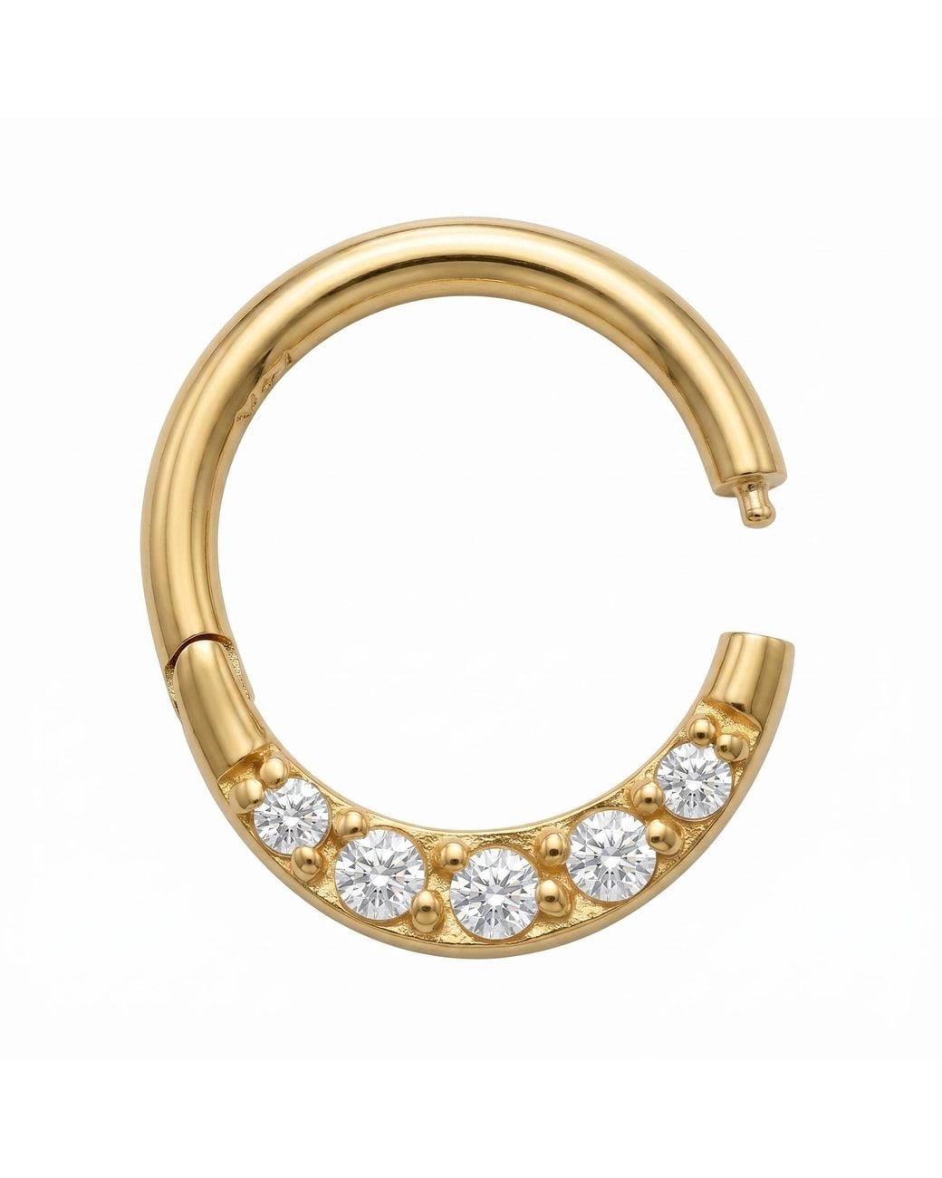 Zahav Jewelry Metallic 10K Solid 16G 8Mm Or 10Mm Clicker Hoop