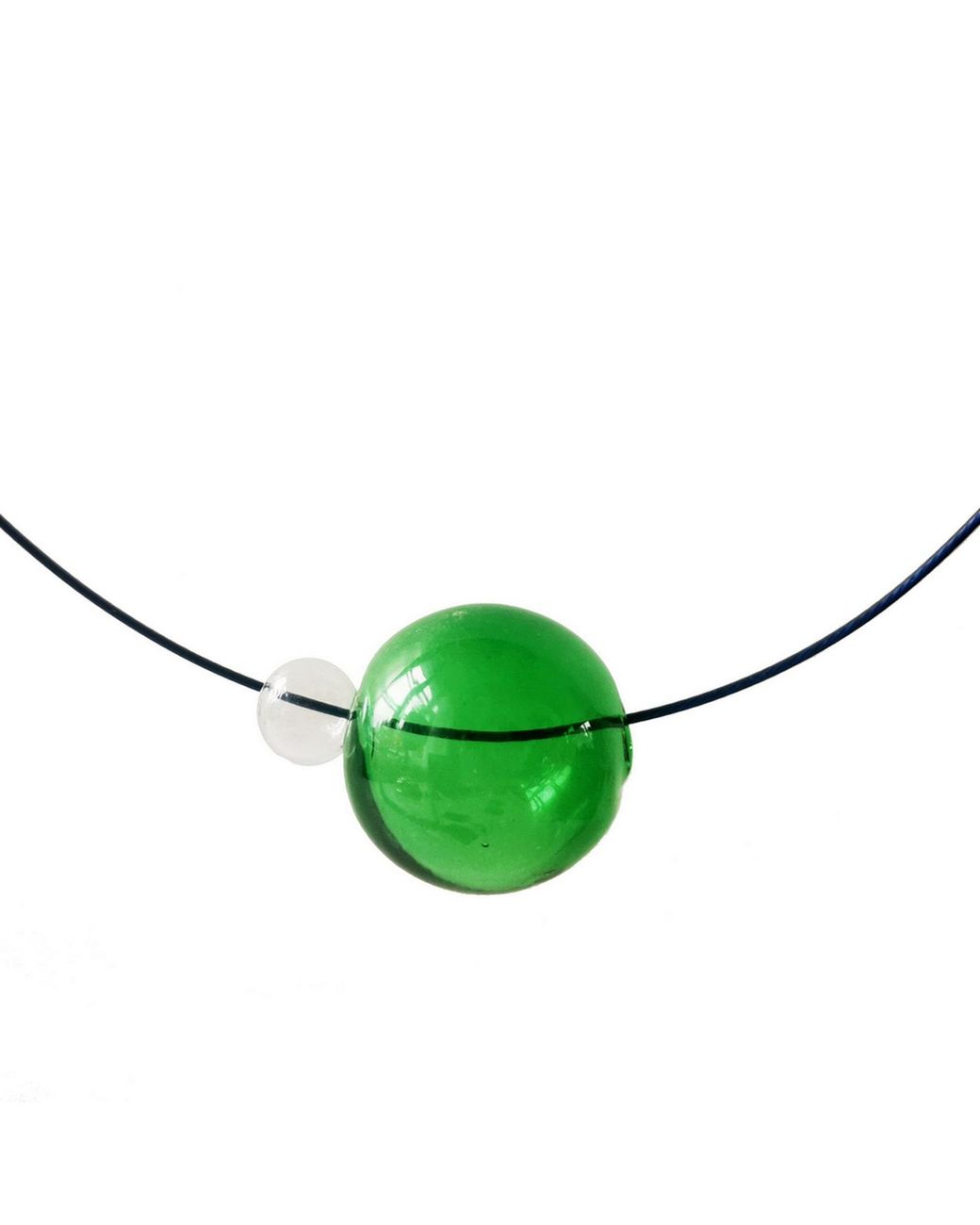 Laura Daili Green Circle – Blown Glass Bubbles Necklace