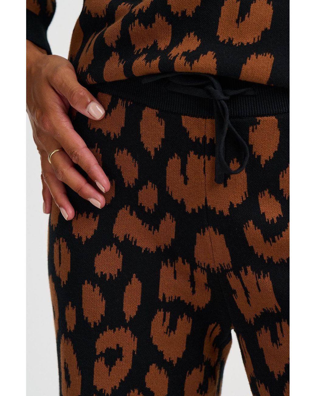 Sugarhill Brown Paulette Knitted Trousers Leopard