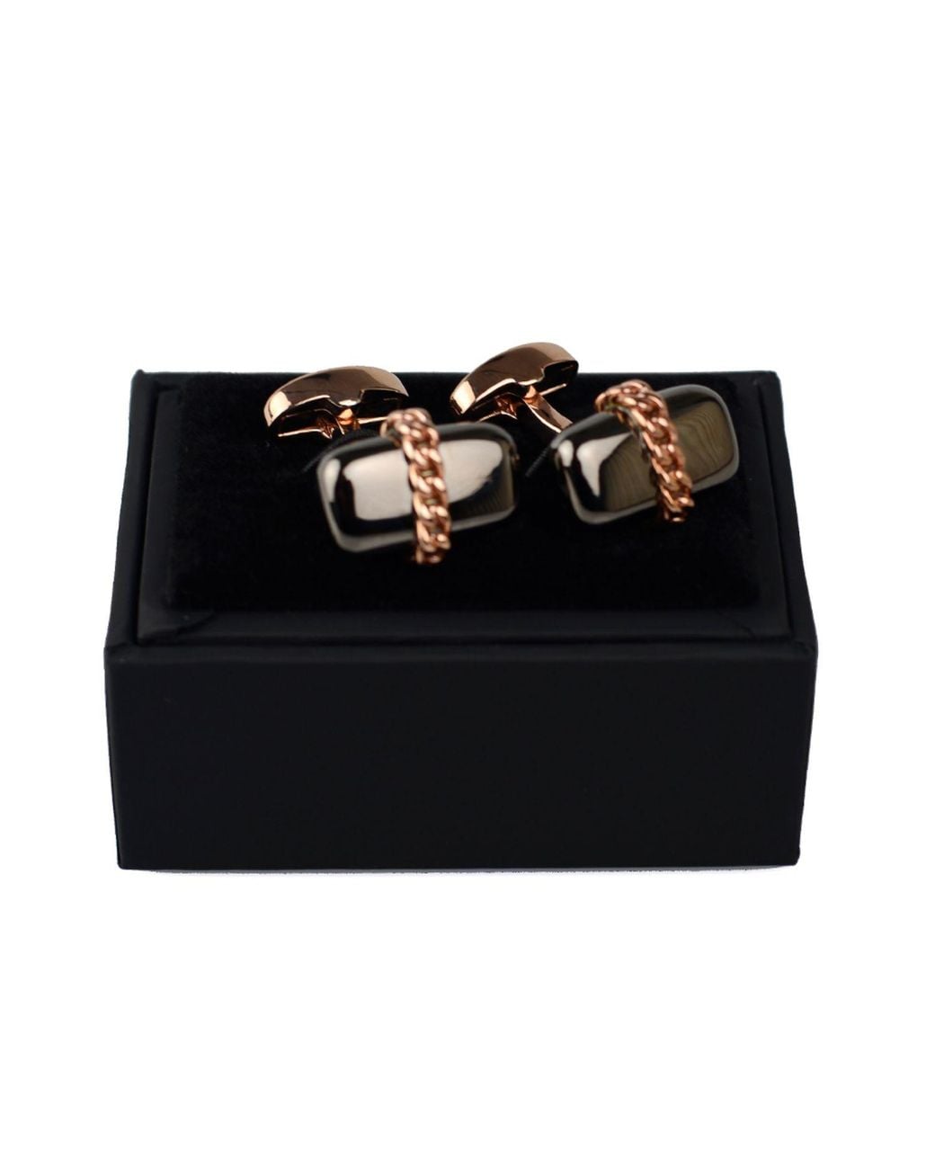 DAVID WEJ Brown Chained Capsule Cufflinks – for men