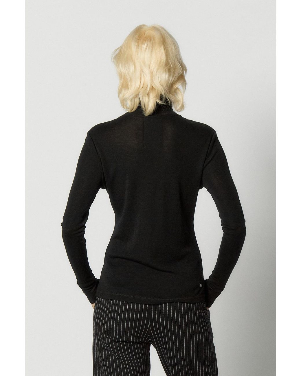 Reet Aus Black Merino Wool Turtleneck Sweater For