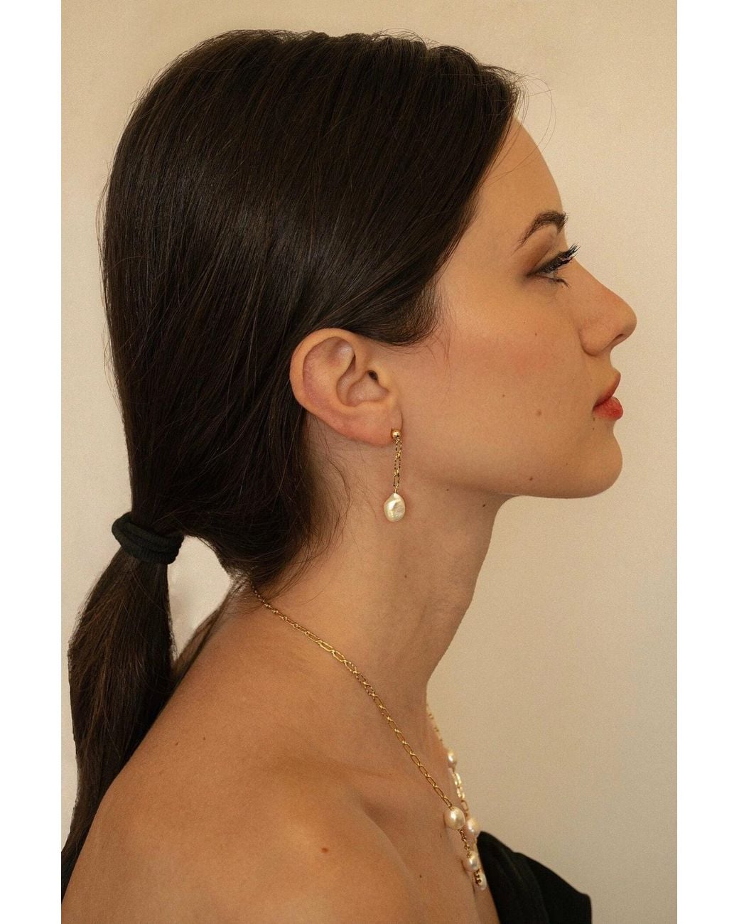 Katy Faye Metallic Lana Pearl Necklace