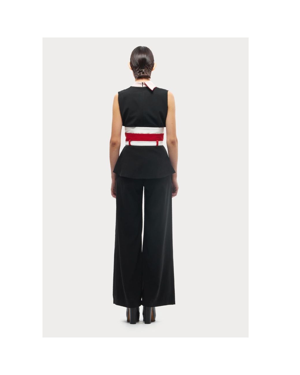 Julia Allert Black Flared Pants With Corset Waistband