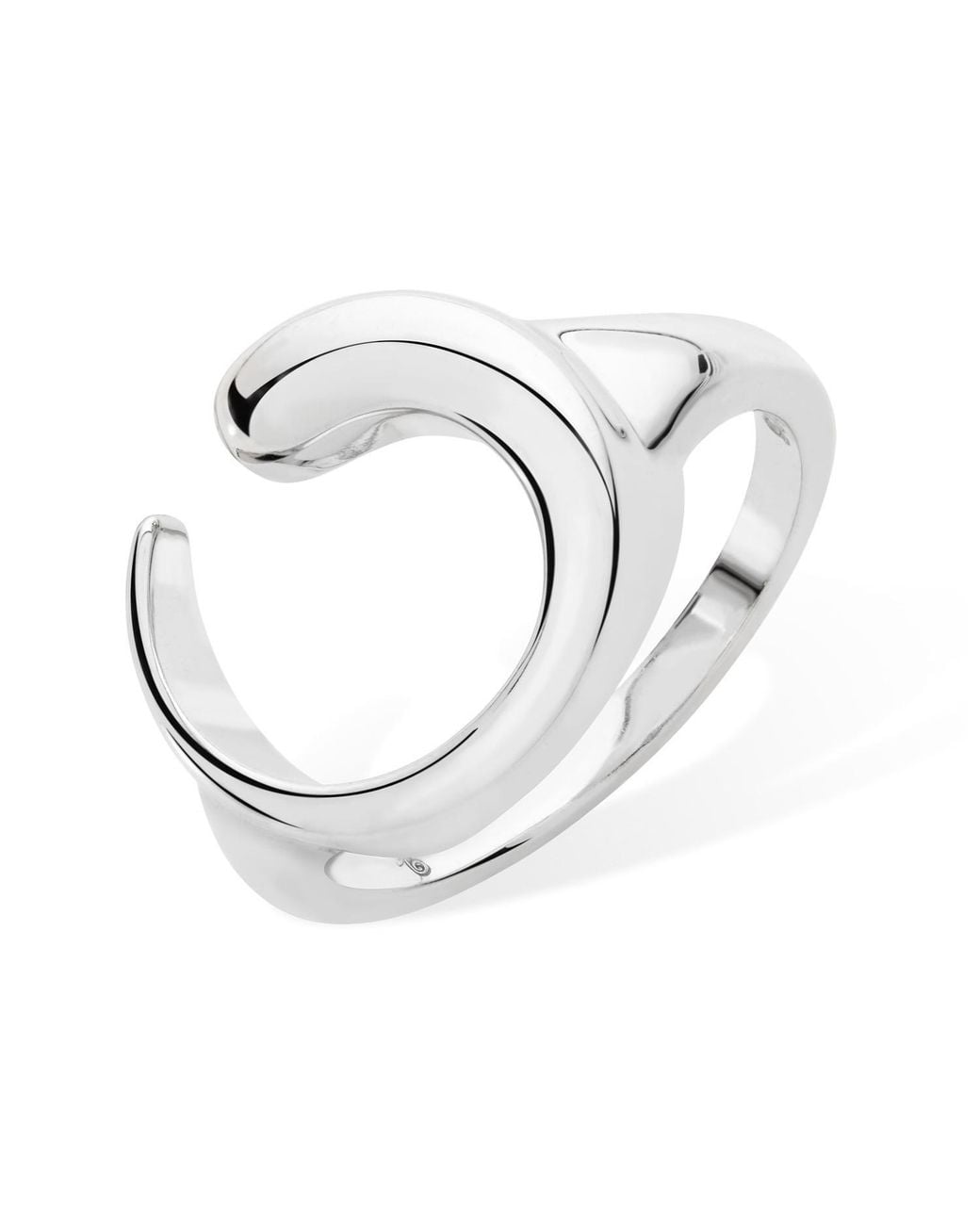 Lucy Quartermaine White Solid Sterling Luna Ring