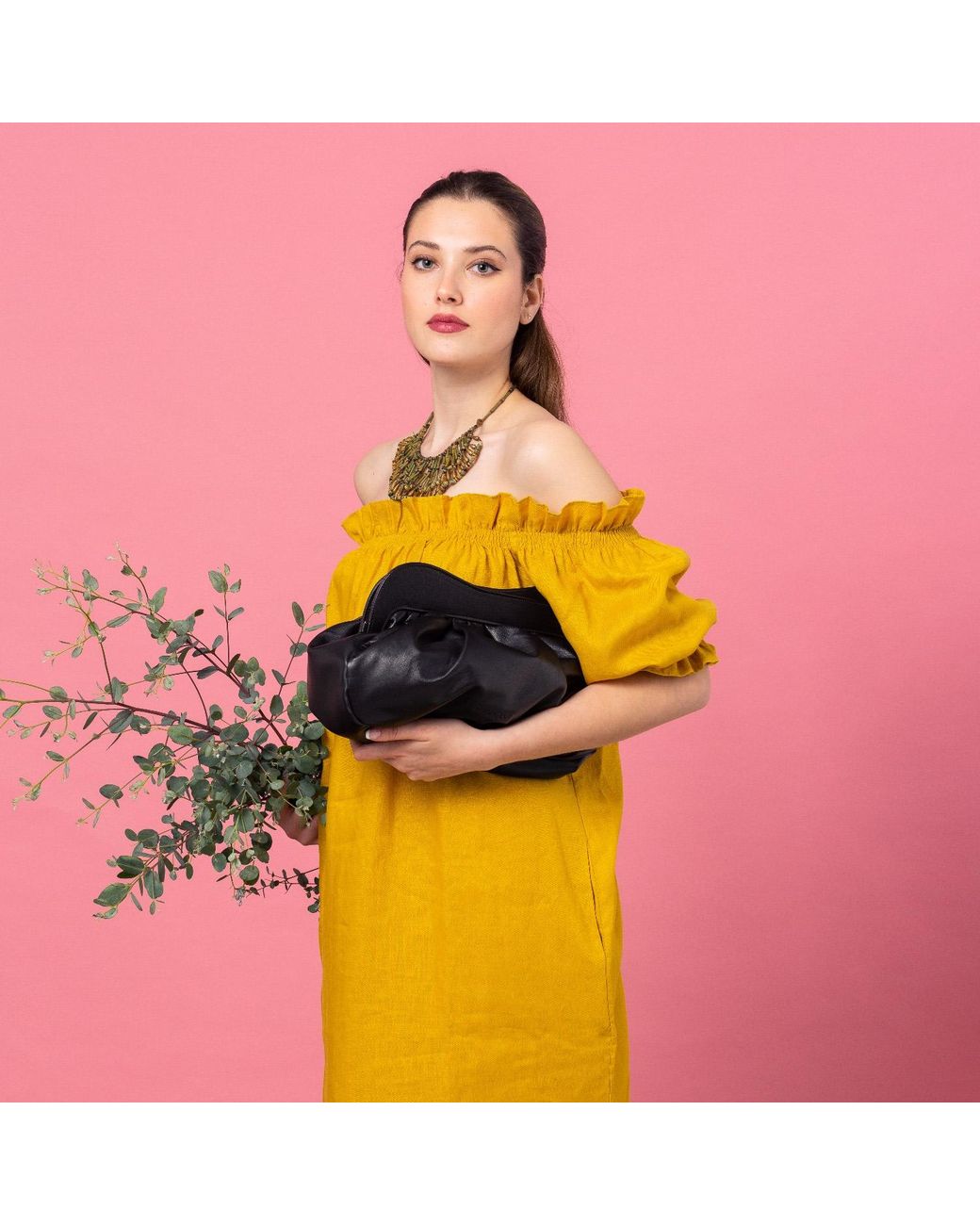 Danni Ro Black Lisbon Large Clutch