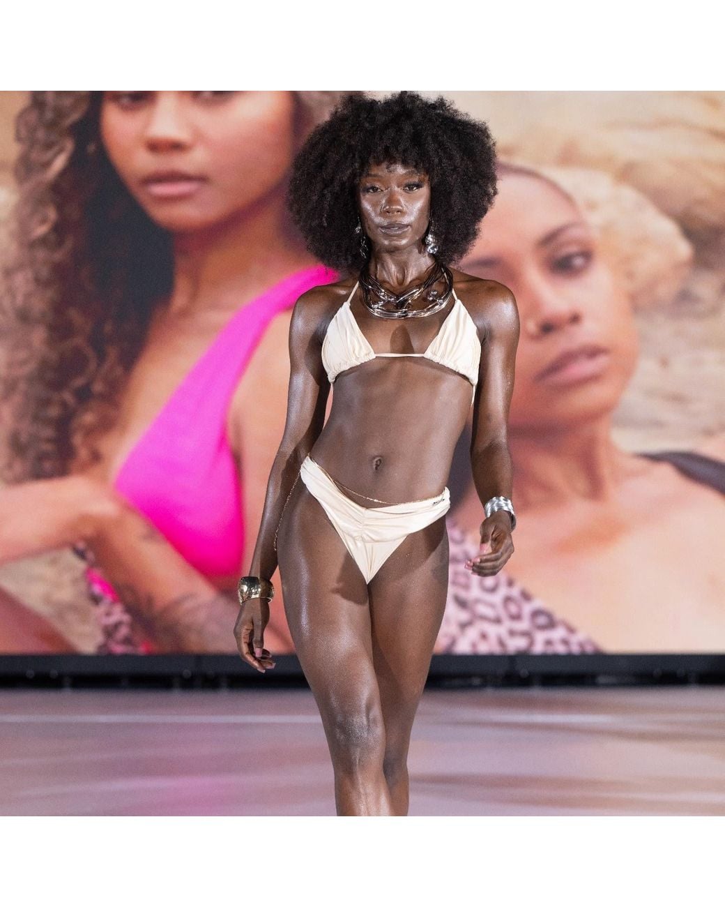 Bellaria Pink Neutrals Champagne Satin Bikini