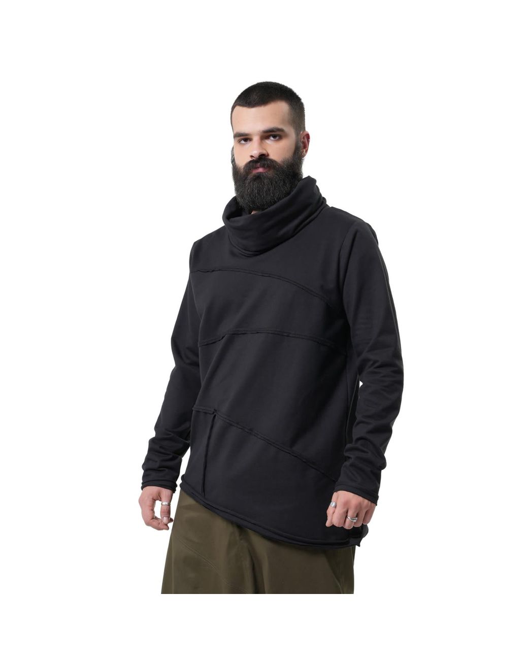 Metamorph Blue Cotton Turtleneck Top for men