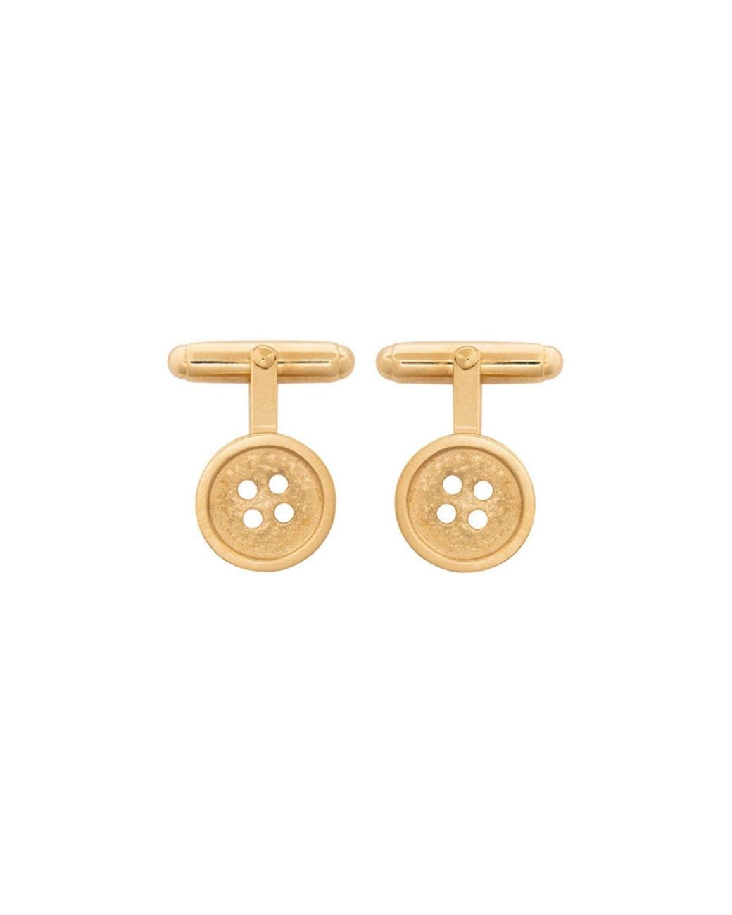 Edge Only Metallic Button Cufflinks 18Ct Vermeil for men