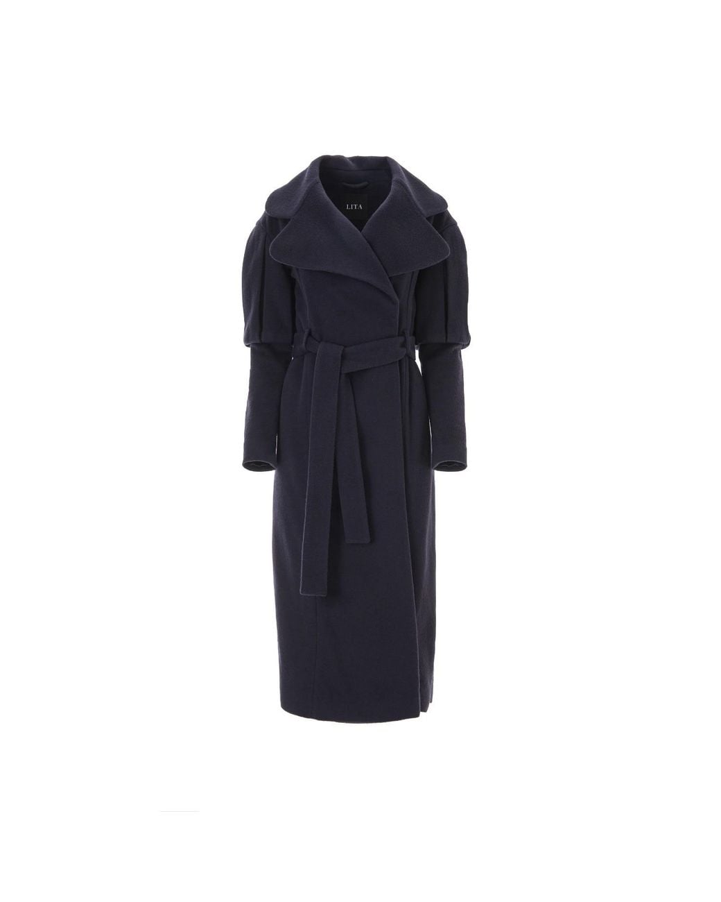 Lita Couture Blue Statement Trench Coat