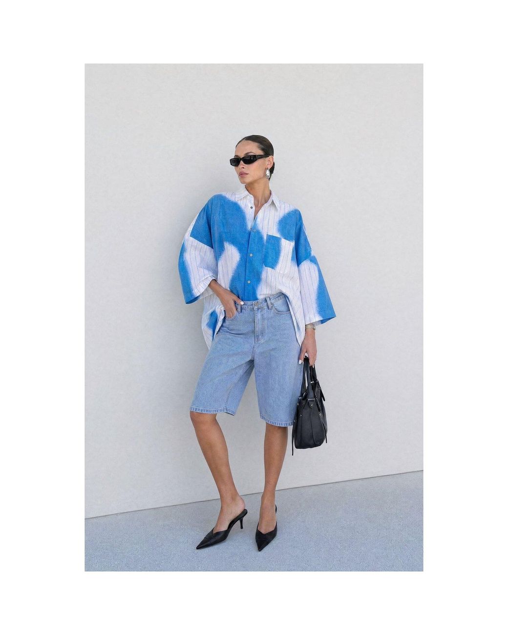 mysimplicated Blue Stripes Oversized Shirt W
