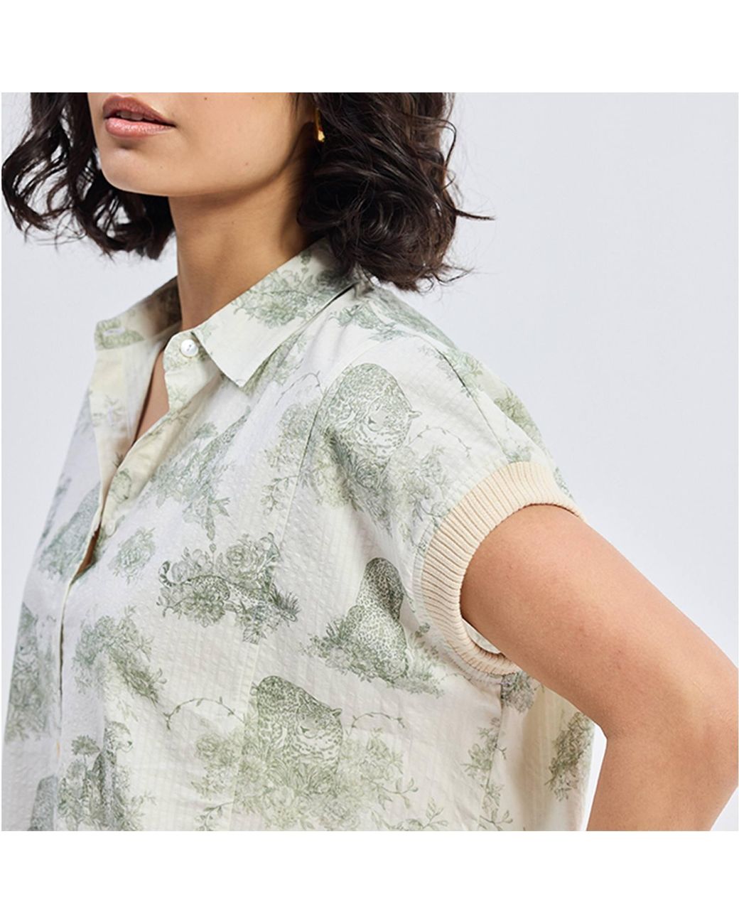 REISTOR Green Relaxed-Fit Button-Down Shirt