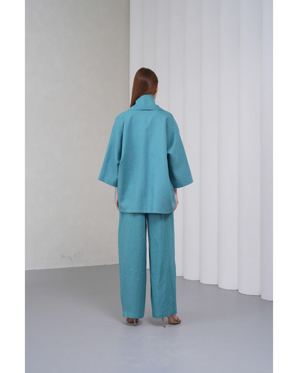 Lumina Eligma Blue The Duality Linen Jacket