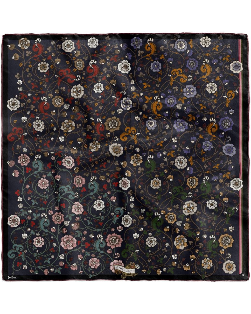 Kueen Black Silk Scarf