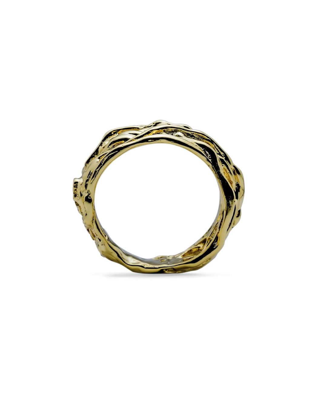 Mercela Metallic Woven Statement Ring – Chunky Textured Nature Inspired Ring Gift For Her