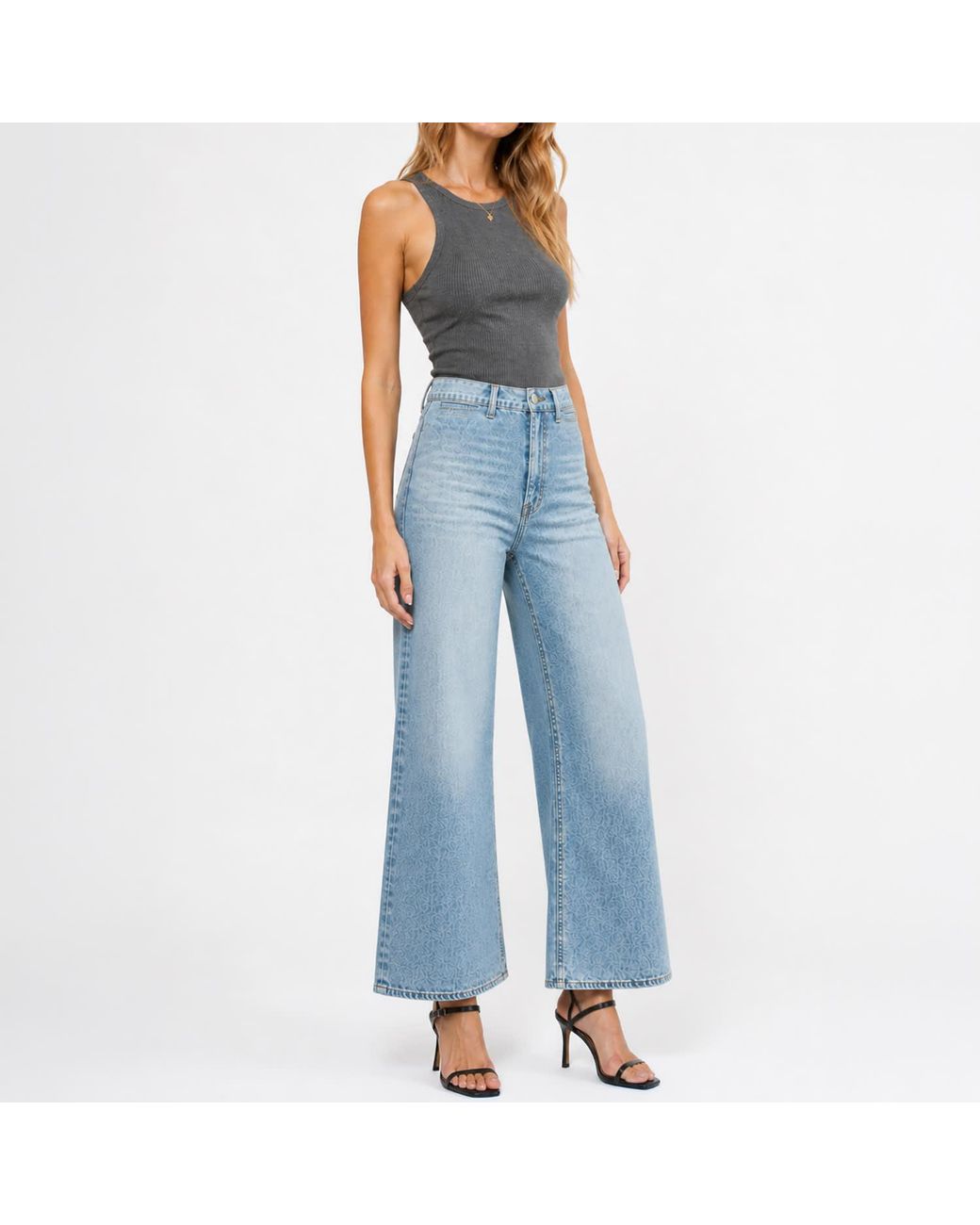 NOEND Blue Queen High Rise Wide Leg Jeans